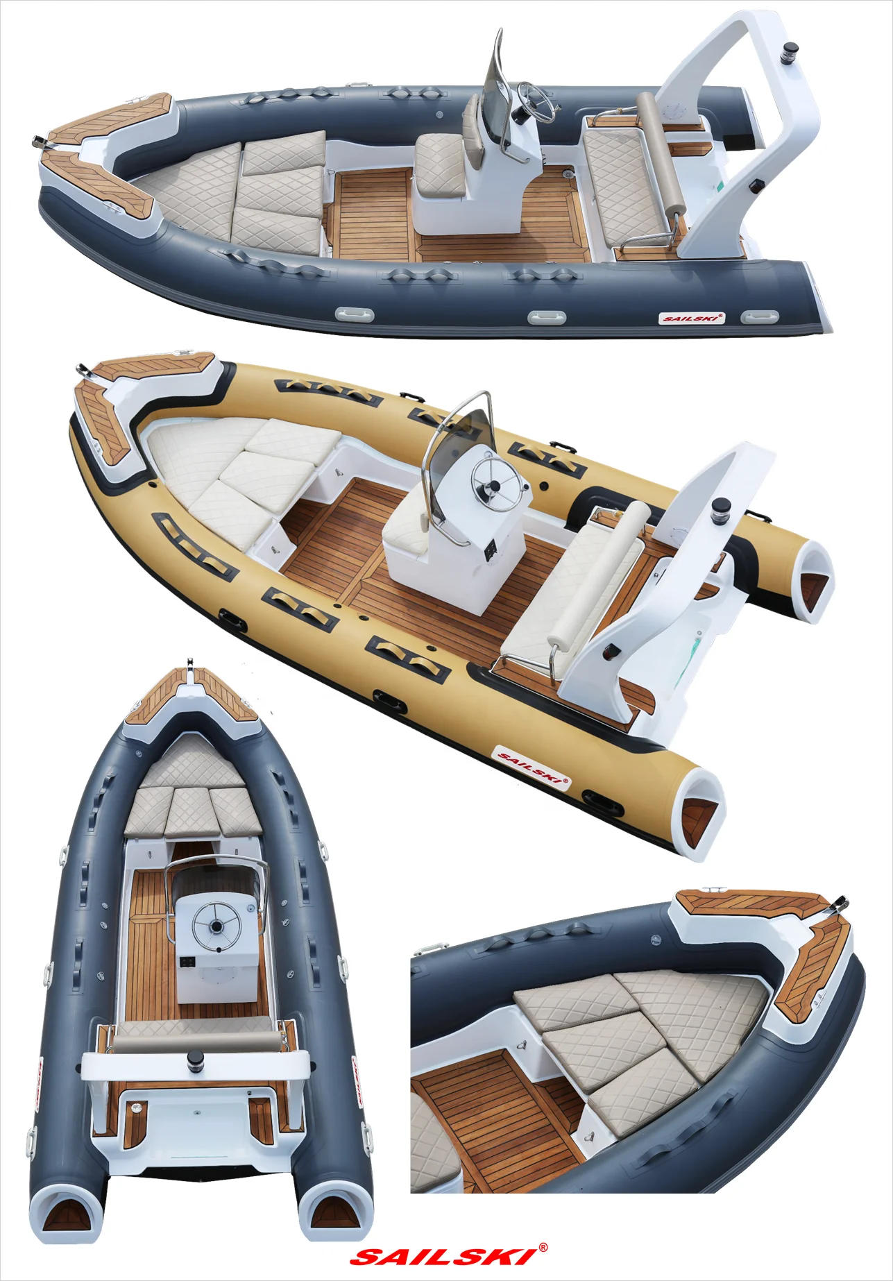 
SAILSKI fiberglass hull inflatable boat 2.3m to 7.6m 