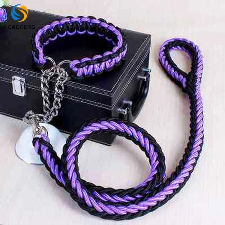 

Nylon 8-strand braid Popular Designers Colar Set Chain Dod Collar And Leashes For Large Dogs, Picture shows
