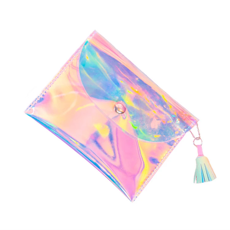 

Stylish Women Holographic PVC Coin Bag Ladies Portable Clear Transparent Laser Coin Purse For Girls