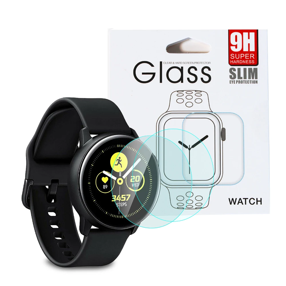 

For Samsung Galaxy Active 2 Screen Protector ,HOCAYU 9H Watch Tempered Glass Screen Film For Galaxy Active 2 40Mm 44Mm, Clear