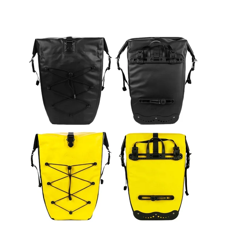 

2021 Hot New Waterproof Cycling Bike Pannier Single Rear Rack Travel Saddle Bag Bicycle Pannier Bag, Black/yellow or customized