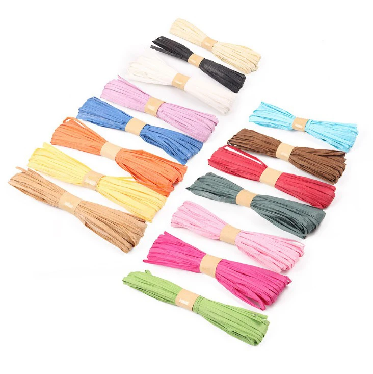 Natural Raffia Factory Wholesale Rolls Colored Raffia Yarn Twine Paper