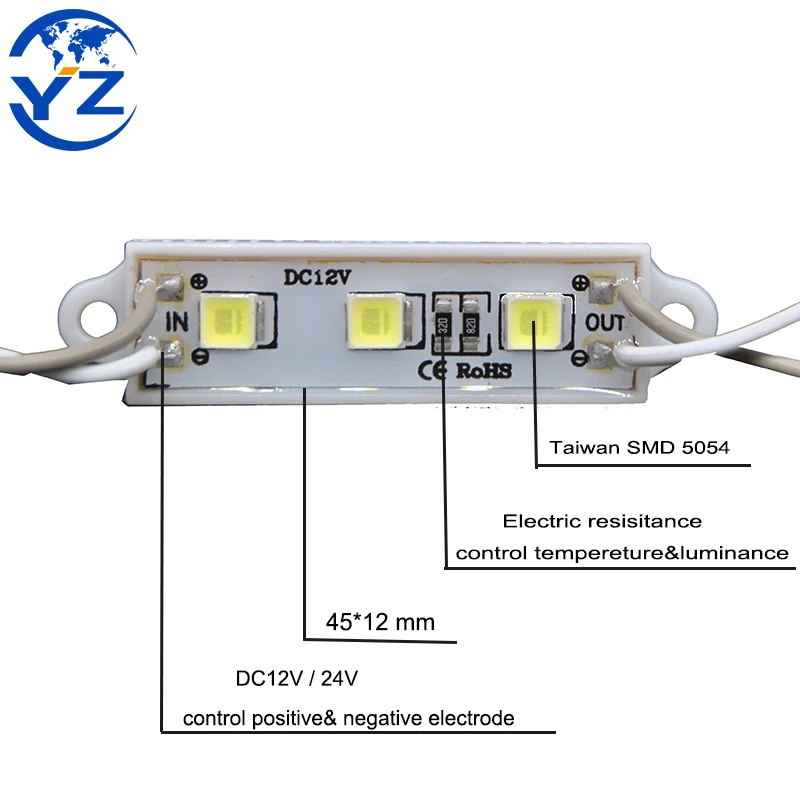 Factory Bottom Price White Red Blue Green Yellow Pink Color DC 12V 24V 0.6W 5054 LED Module For Light Box