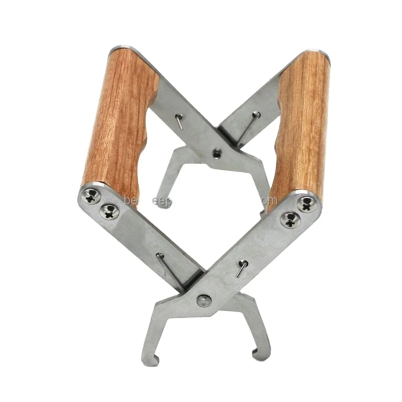 CHINABEES New Metal Beehive Frame Holder Grip Tool for Beekeeper Equipment Capture Tool for Lift Beekeeping Tools Made Wooden