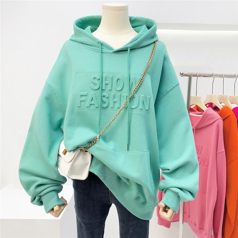 

China OEM Factory Cotton Fleece Custom Embossed Logo 3D Letter Women Regular Fit Pullover Hoodie with Kangaroo Pocket