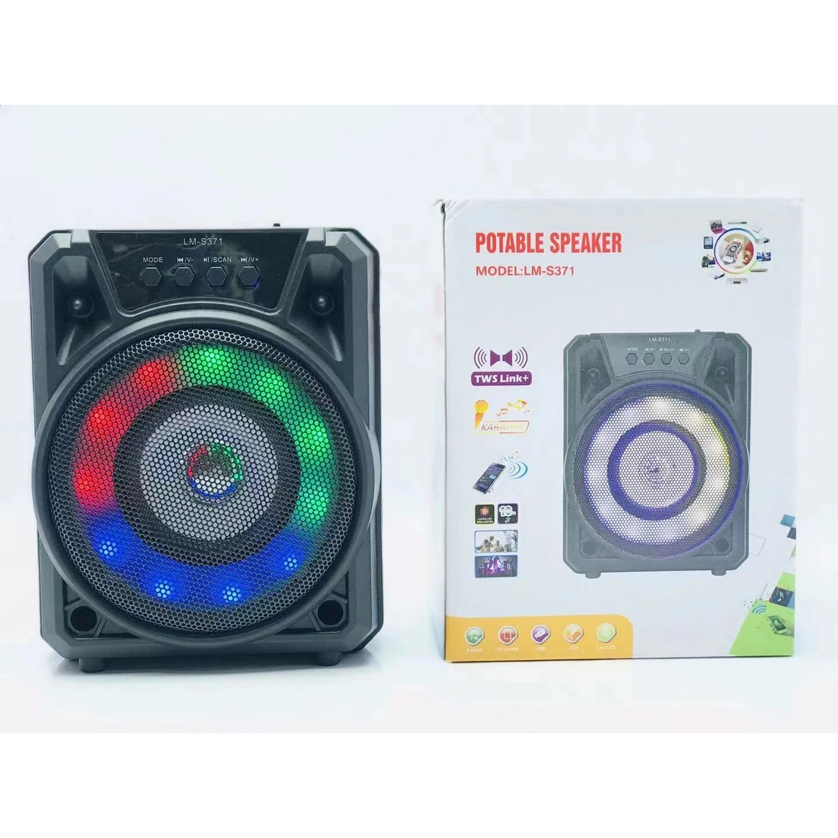 

LM-S371 New Design Bass Speaker KIMISO 3inch Small Good Quality Speaker With Cool Light