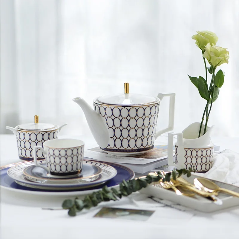 

Blue classic fine bone china coffee cup saucer set