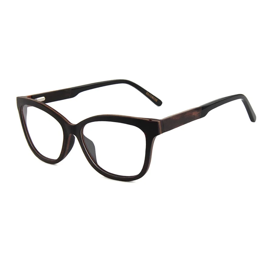 

China wholesale wooden Vintage Optical Acetate Eyewear Eyeglasses Frame with Clear Lenses