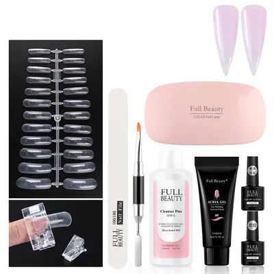 

Hot sale poly gel 9 colors acrylic nails kit gel polish extension acrylic nail set