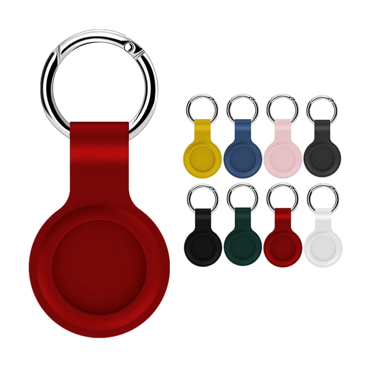 

2021 Hot Selling Waterproof Silicone Protective Cover For Apple Air Tracker Wallet Case For Airtag with Keychain Key Ring