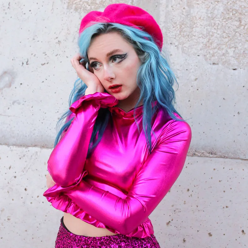 

2022 womans tops Solid color Round Neck Pullover Long Sleeve women blouse tops, Pink