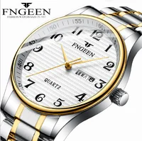 

FNGEEN Men's Fashion Popular Simple Luxury Brand Stainless Steel Watch Japan Movement Quartz Watch