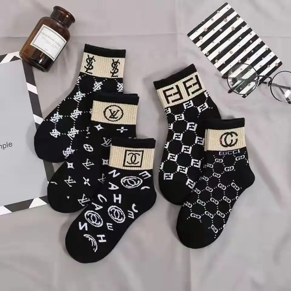 

5Pairs/lot Kids Baby Boys Girls Knitted Socks Autumn Winter Cotton Cute Letter Print Socks Baby Clothes Accessories 1-12Years