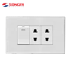 OEM 121*76mm White Light Switch and Double 2-Pin Socket