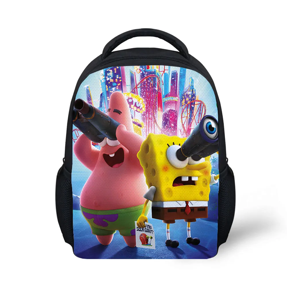 

customized SpongeBob anime cartoon picture 12 inch book kids children backpack school bags