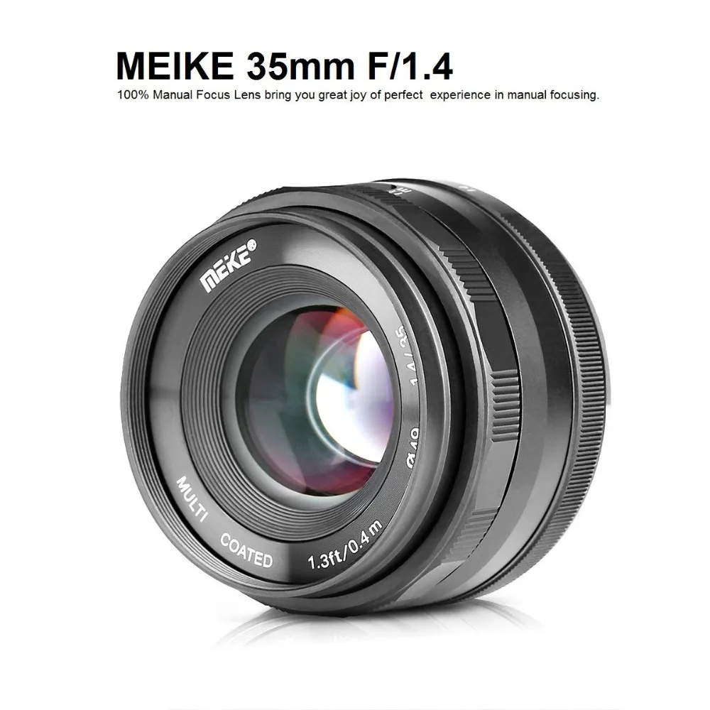 

Meike 35mm F1.4 Manual Focus lens APS-C Mirrorless Camera for Sony E-mount A7R A7S Fujifilm X-T2 X-T3 Canon EOS-M M6/M4/3 Camera