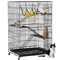 

Foldable indoor 90*56*126cm pet cat cage condo hotel 4 story level metal cage