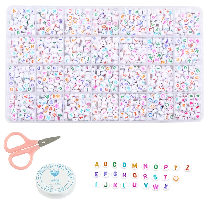 

1680pcs  Acrylic Alphabet Beads, DIY Loose Alphabet Beads Accessories Box kit for Jewelry Making, Multi color