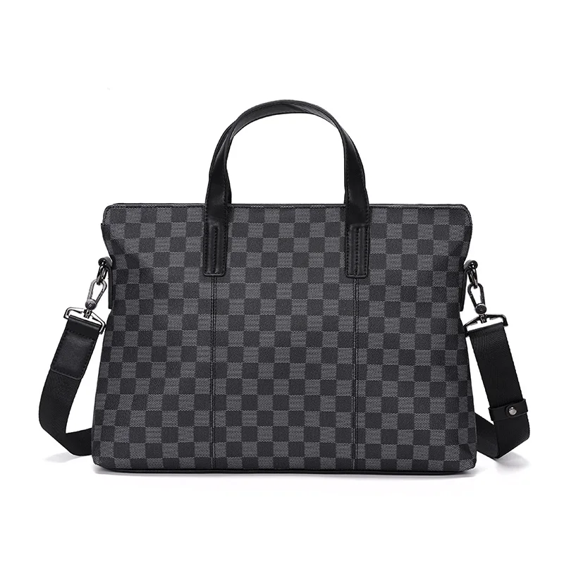 

WEIXIER 2020 new pattern lattice single shoulder bag men's business bag men's handbag briefcase, Black lattice