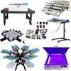 Heavy duty 6 color 6 station manual silk screen printing machine for t-shirt