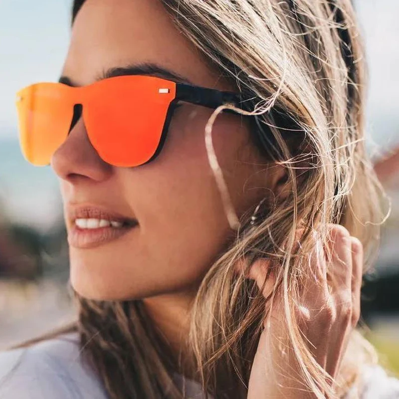 

LSFANN 2021 women rimless square one piece lens sun glasses fashion bicycle shades mens fishing river sports cycling sunglasses