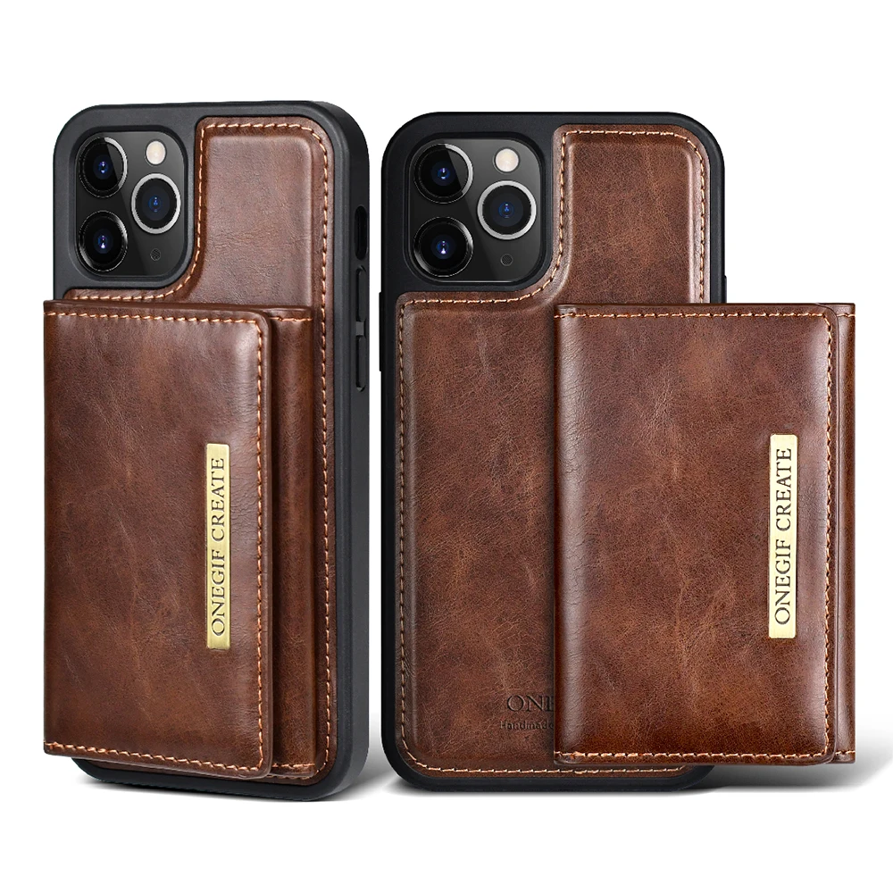 

2021 New Luxury Customized Logo PU Leather Card Slot Wallet Cell Phone Back Case for iPhone 12 Pro Max Case