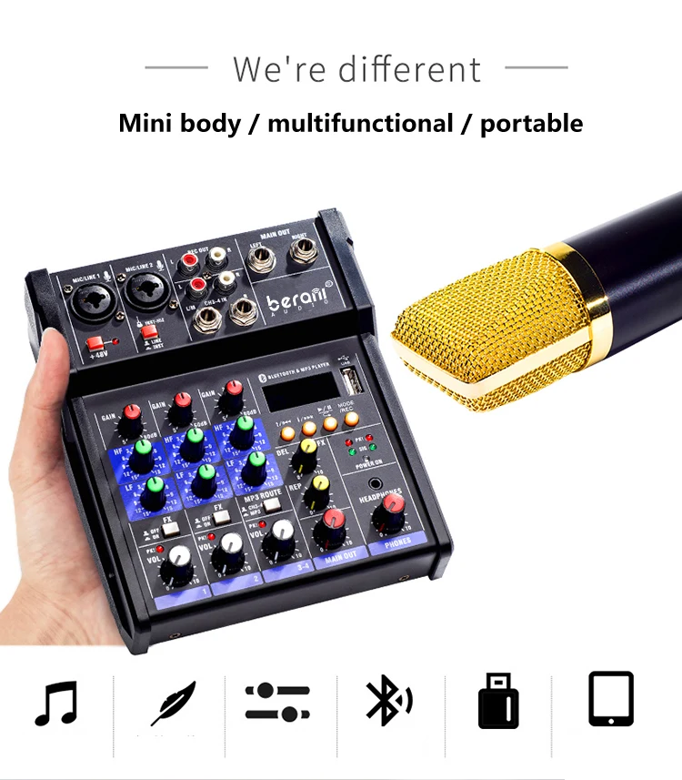 Good Price 48v Phantom Audio Mixer 4 Output Dante Interface With Input