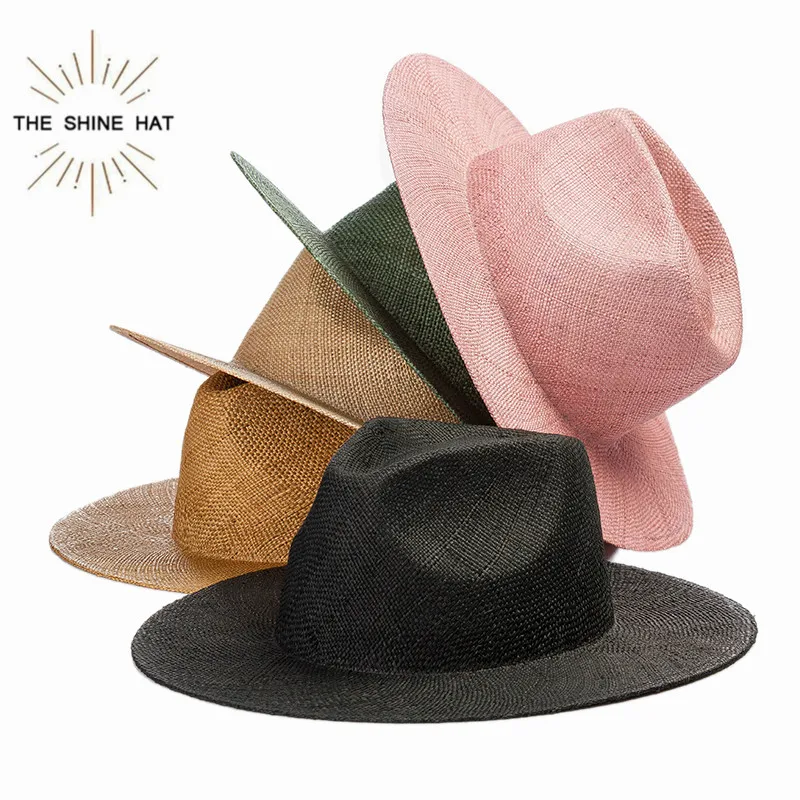 
2020 Free Wholesale Ventage Custom sun Sombreros lady women wide brim women men Panama straw hats  (62508511560)