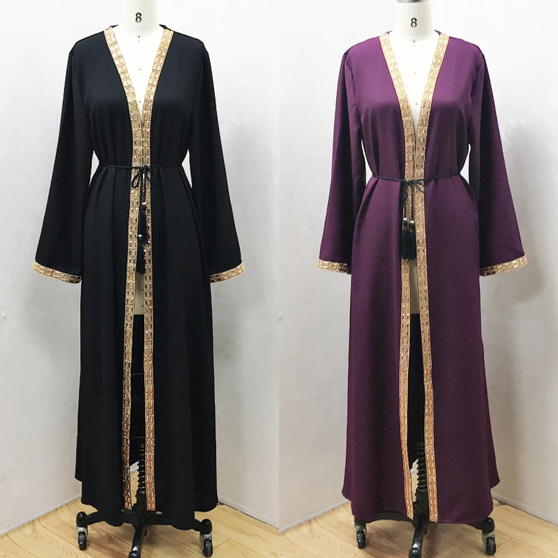 

F864# Dress Islamic Muslim Hijab Dresses Open Abaya Long Women Dress Muslim