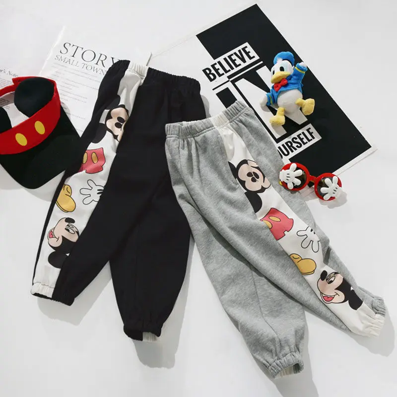 

Children's Movement Pants 2021 Autumn Dress New Girls Casual Trousers Loose Boy Baby Outside Wearing Cartoon Leggings