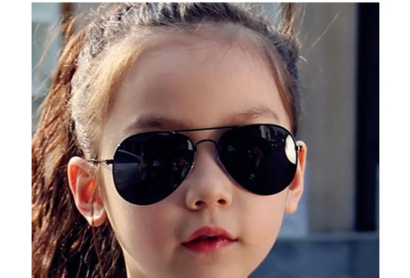 Classic Sunglasses Girls Colorful Mirror Children Glasses Metal Frame Kids Trave