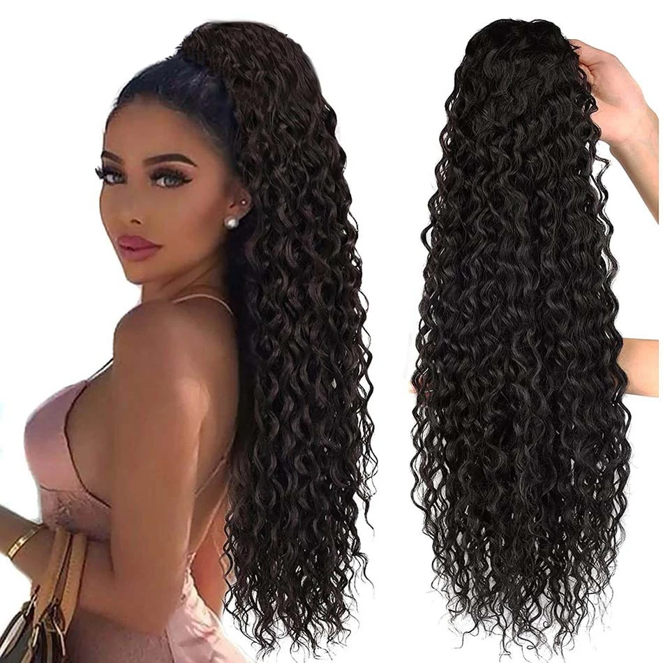 

Drawstring Afro Kinky Curly Ponytail Hair Indian Hair Extensions Pony Tail for Women Black Brown Drawstring Ponytail Hair