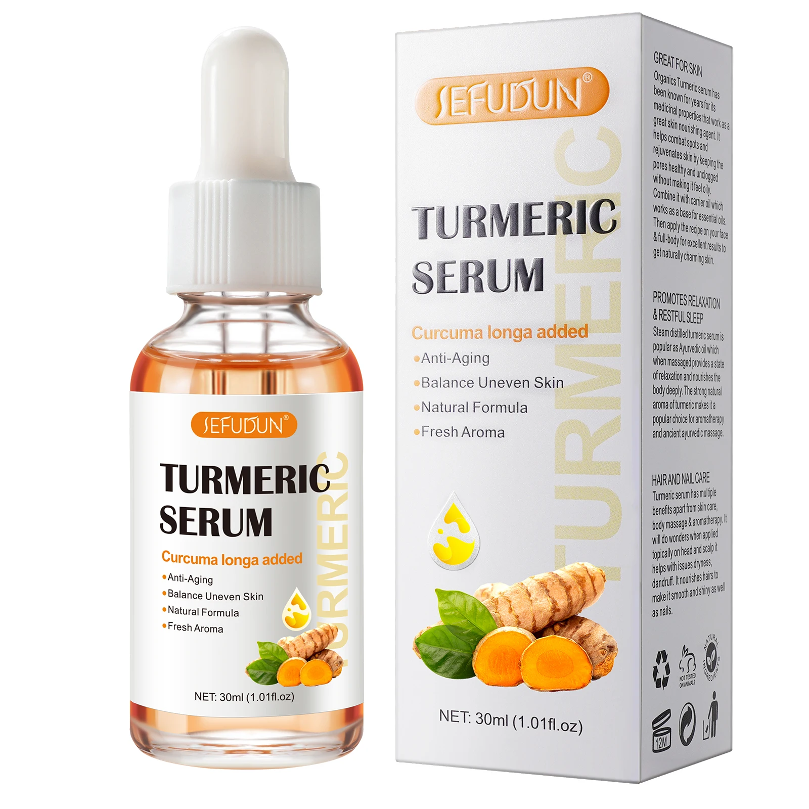 

SEFUDUN Private Label Natural Formula Fresh AromaTurmeric Dark Spot Corrector Face Turmeric Serum