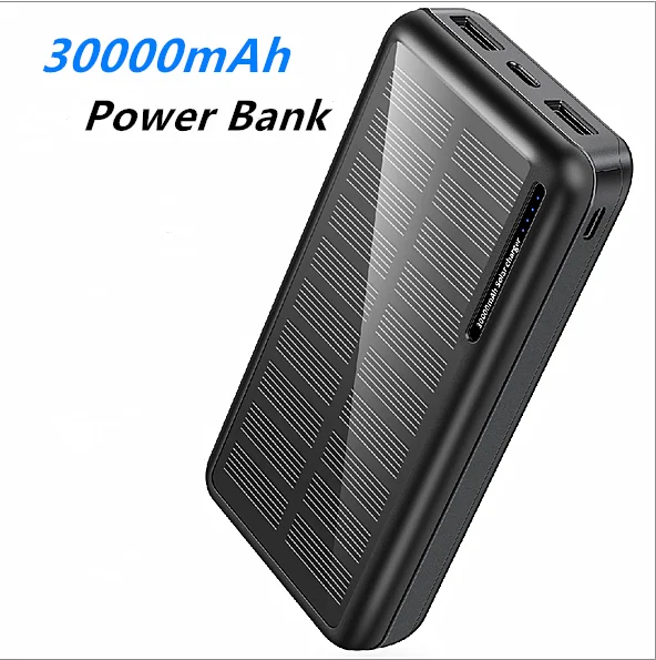 

Cheap Price Power Bank with Cable Logo Design Custom Big Capacity 30000mah Solar Power Bank