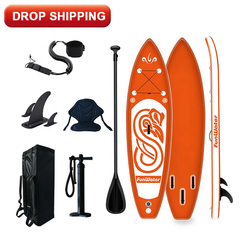 

FUNWATER drop shipping sup paddle board wholesale surfboard electric jet body board folding paddle boards, Blue,orange