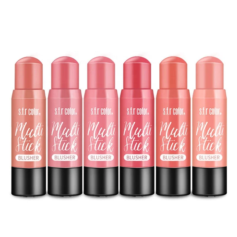 

New Arrive 6 Colors Face Matte Blush Cream Stick Makeup Red Rouge Cheek Mineral Long-lasting Cream Blusher, 6 colors optional