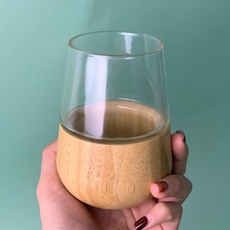 

2021 small size reusable bamboo high borosilicate glass coffee mugs coffee cup accept cutom, Black, white