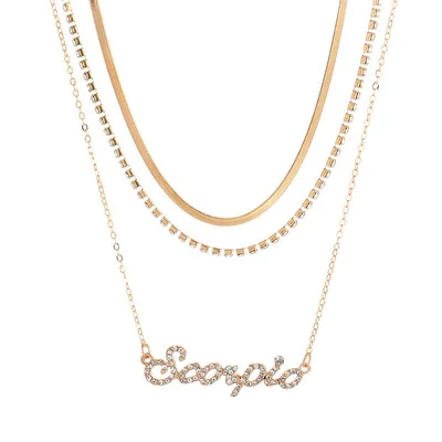 

Stainless steel Star Gold Plated Horoscope zodiac pendant necklace, Customized