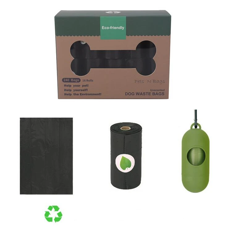 

Wholesale Biodegradable Poop Bags Eco-friendly Dog Waste Bag Pet Dog Poop Bags Dispenser, Green,black