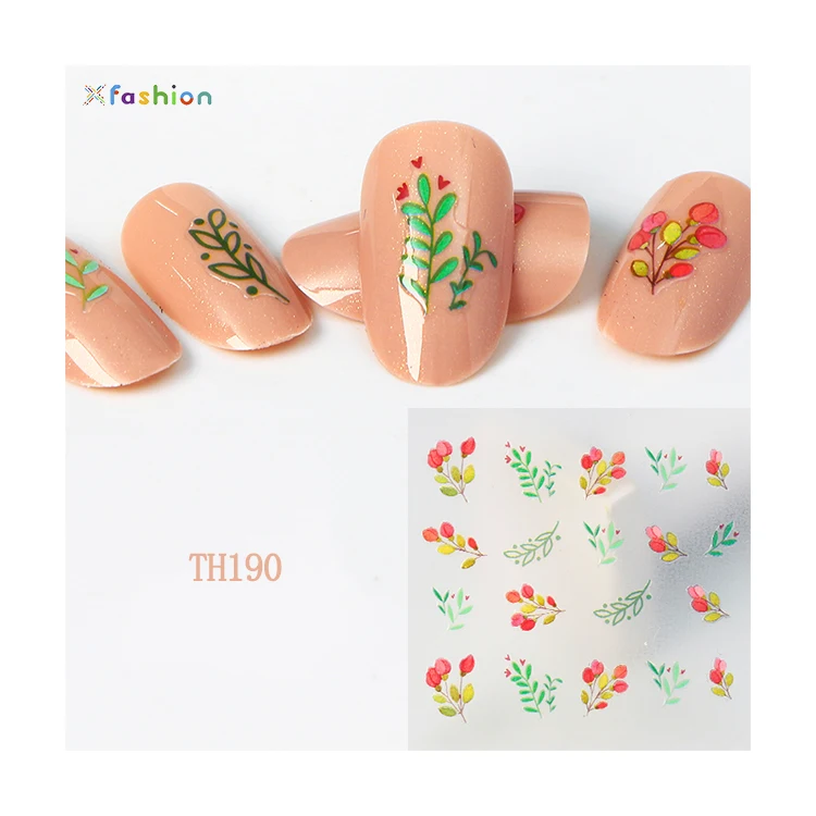 

New Hot Sale Transfer Manicure Sliders Summer Flowers Love template cricut Love Adhesive Stickers nail decal size chart, Customers' requirements