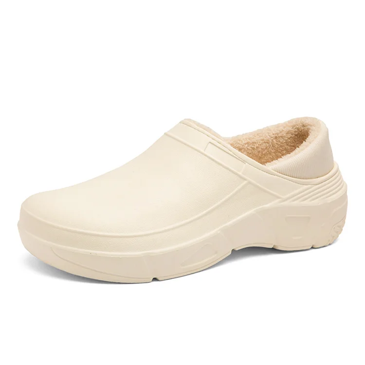 

Winter New Home Cotton pu Vamp Waterproof Baotou Slippers Warm Plush Cotton Slippers Comfortable and durable