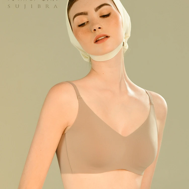 SUJI Invisible Traceless Soft Support Smoothing Invisible Lightly Laser Cut Push Up Latex Jelly Bra Seamless Bralette