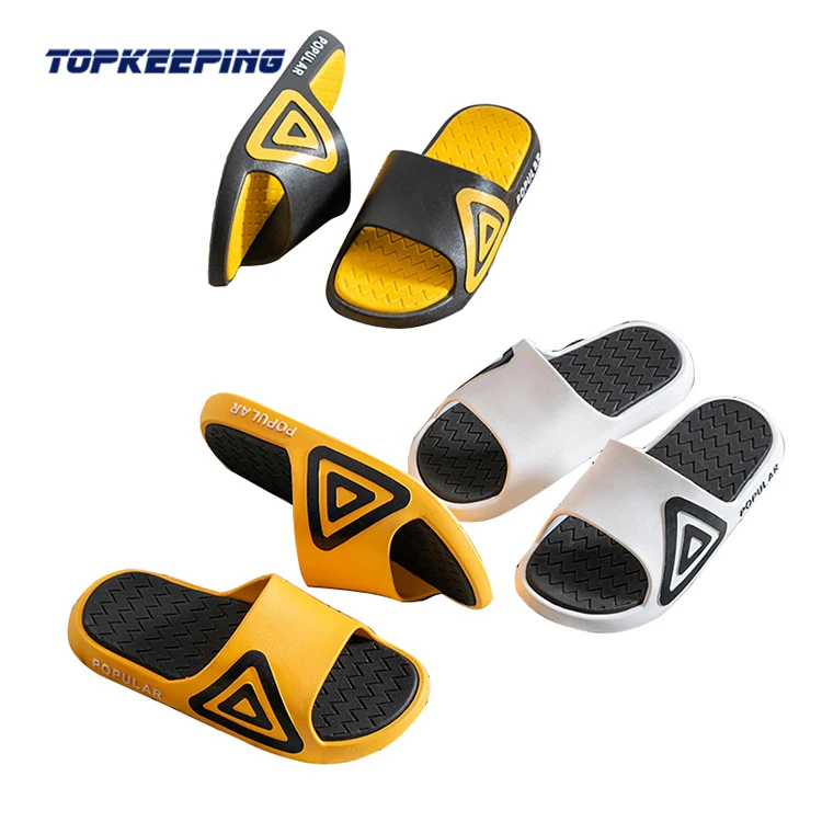 

1E0002 China Wholesale Cheap Custom Logo Swimming bathroom Flat Casual Man Blank PVC Slide Slipper