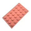 FDA Heat resistant Non-stick Small 24-Cavity Semi Sphere silicone baking molds