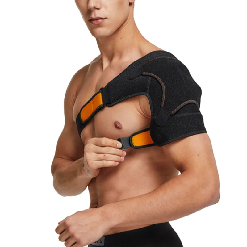 

Adjustable Single Shoulder Brace Warmer Elastic Gym Sports Support Strap Wrap, Black