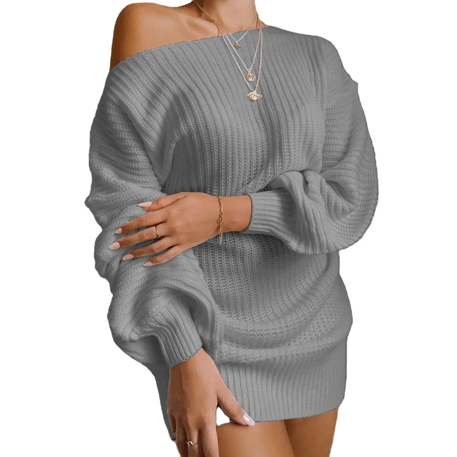 

Fashion Casual Women Lady Jumper Off Shoulder Sweaters Knitted dress sexy pullover knit Women's Sweaters High Quality Causal, Picture