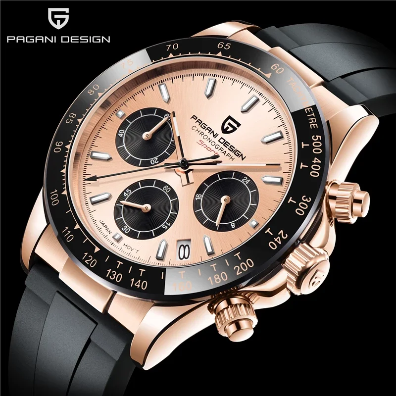 

NEW PAGANI DESIGN PD-1664 Top Brand Luxury Mens Chronograph Watches Sports Military Waterproof Quartz Clock Relogio Masculino, Shown