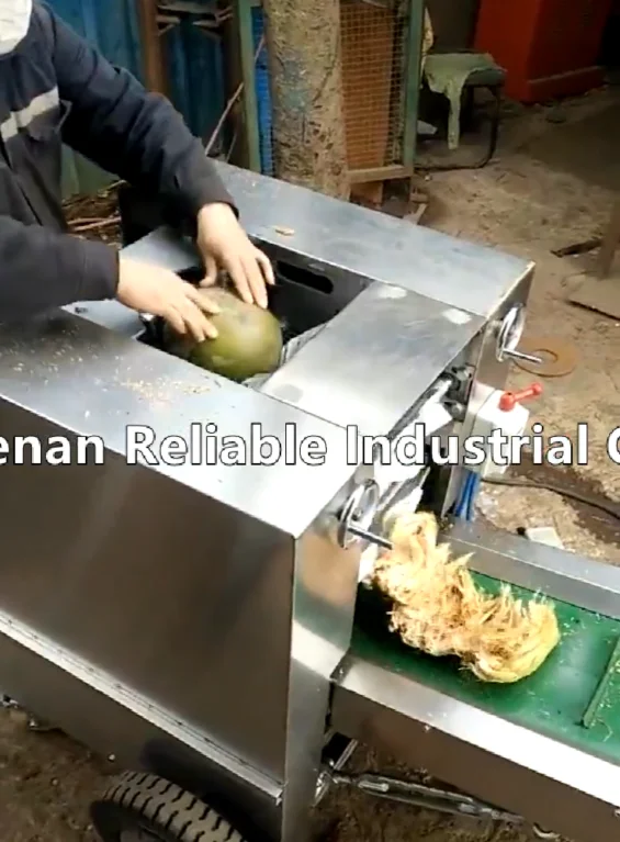 Semiautomatic Coconut Husking Machine For Coconut Fiber Removal Peeled