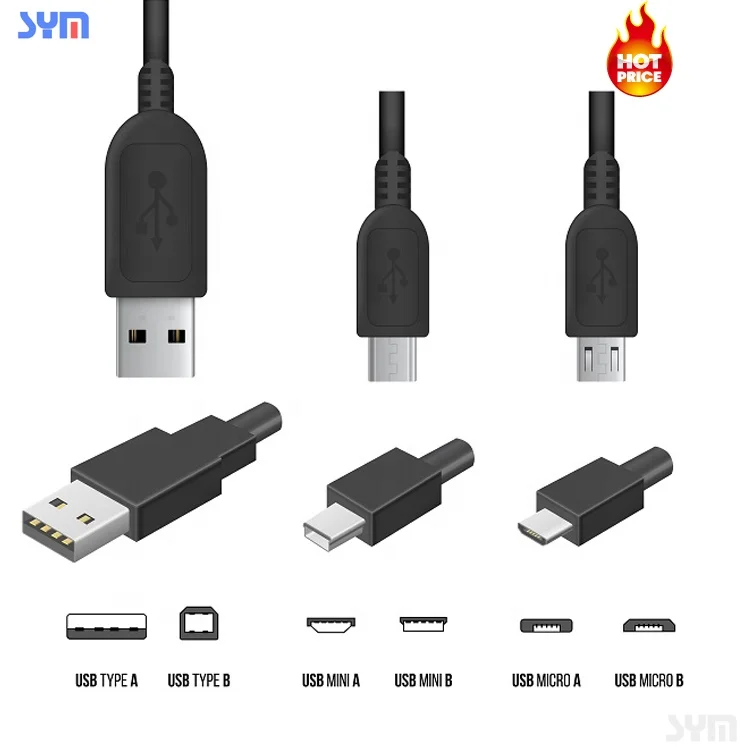 

USB 2.0 A to Micro Charging Data Cable Micro USB for android Length 1M, Black/white