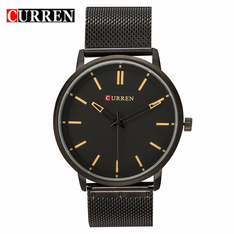 

CURREN 8233 M Men Casual Sport Clock Mens Watch Top Brand Luxury Full Black Steel Quartz Watch For Male Gifts Relogio Masculino